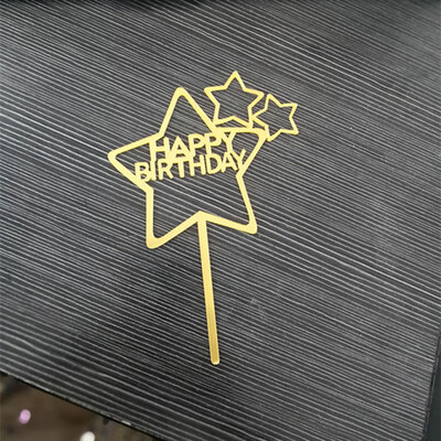 

FUNNYBUNNY Valentines Day Acrylic Inserts Love Pentagram Love Happy Birthday Cake Insert Christmas Decorations for Home