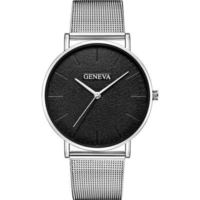 

Hot Fashion Mens Luxury Watch Stainless Steel Analog Quartz Mesh Band Wristwatch Male Minimalist Black Watches White Clock