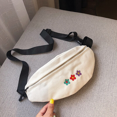 

Cute flower crossbody bag 2019 new small fresh temperament canvas bag female casual simple fashion shoulder bag