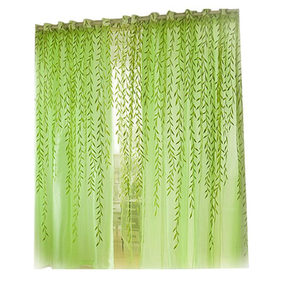 

Pastoral Style Willow Floral Window Curtain Bedroom Living Room Decor