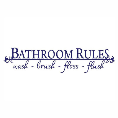 

〖Follure〗BATHROOM RULES Wash Brush Floss Flush Quote Saying Wall Sticker For Bathroom