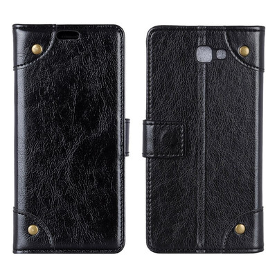 

MOONCASE Samsung Galaxy J7 Prime 2 Copper Buckle Napa Leather Case - Black