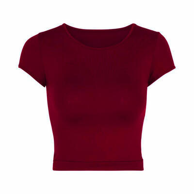 

Summer European Women Crop Tops Solid Color Short Sleeve T-shirt Sports Top