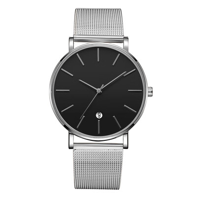 

〖Follure〗Fashion Simple Simple Casual Calendar Business Net With Strap Mens Watch