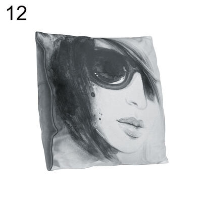 

Double-sided Print Beauty Head Portrait Pillow Case Cushion Cover Sofa Car Decor