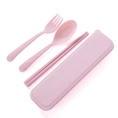 

DIHE Cute Children Fork Spoon Chopsticks Set Natural Environmental Protection 3PCS