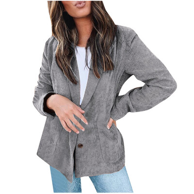 

Toponeto Women Fashion Long Sleeve Open Front Pocket Cardigan Suit Jacket Coat Top