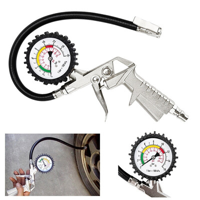 

Portable Repair Tool Tire Inflator Gun Alloy Pressure Gauge