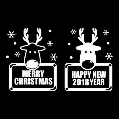 

〖Follure〗2018 Happy New Year Merry Christmas Wall Sticker Home Shop Windows Decals Decor