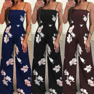 

US Womens Floral Jumpsuit Romper Holiday Summer Casual Pants Playsuit Sundress