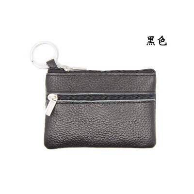 

Customizable LOGO leather mini purse bus card package creative Korean zipper multifunction key bag coin