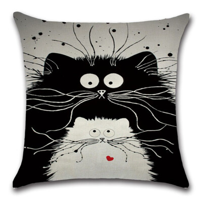 

Cartoon Cat Pillow Case Sofa Waist Throw Cushion Cover Home Car Decor Vogue