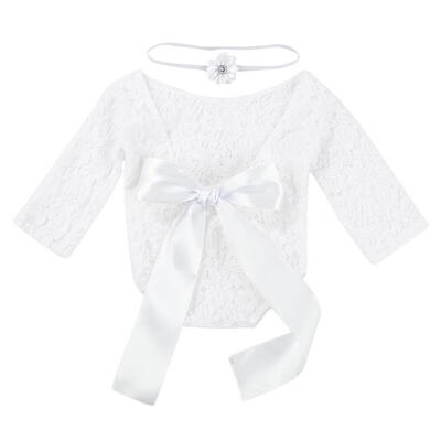 

2pcs Newborn Photography Props Baby Girls Lace Rompers Headband Photo Shoot