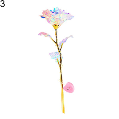 

Gradient Color Rose Plastic LED Lighting Flower Ornament Valentine Day Gift