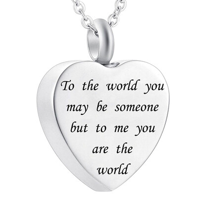 

Lettering Heart Memorial Keepsake Pendant Necklace Jewelry Commemorative Gift