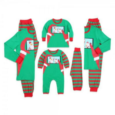 

Family Matching Adult Kids Striped Christmas Pyjamas Nightwear Pajamas PJs Sets