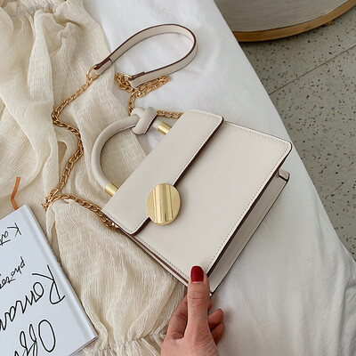 

Summer new texture bag female 2019 new Korean version of the wild single shoulder slung fashion chain portable Kelly bag