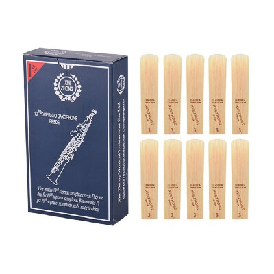 

Normal Level Bb Soprano Saxophone Sax Reeds Strength 30 for Beginners 10pcs Box