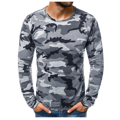 

Toponeto Fashion Mens Casual Slim Camouflage Printed Long Sleeve T Shirt Top Blouse