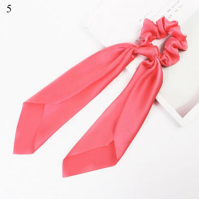 

Women Girl Bow Satin Ribbon Ponytail Scarf Hair Tie Rope Scrunchies Elastic Band