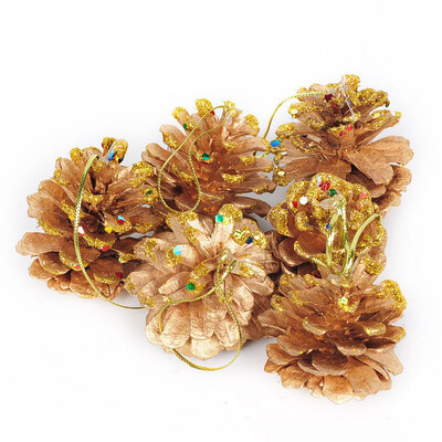 

〖Follure〗6pcs Christmas Pine Cones Bauble Xmas Tree Party Hanging Decoration Ornament