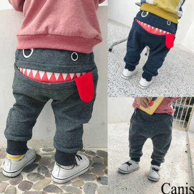 

New Toddler Kid Baby Boys Big Mouth Monster Print Pants Bottom Leggings Trousers