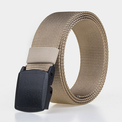 

Men&Women belt high quality solid color Nylon Plastic buckle Men belt outdoor casual cowboy pants belt