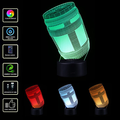 

〖Follure〗LED 3D Illuminated Lamp Optical Illusion Desk Night Light With 7 Color Changing