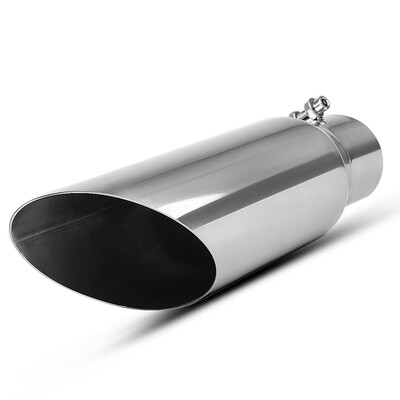 

25 Inch Inlet Chrome Exhaust Tip25" x 35" x 12" Universal Stainless Steel Diesel Exhaust Tailpipe Tip for Cars