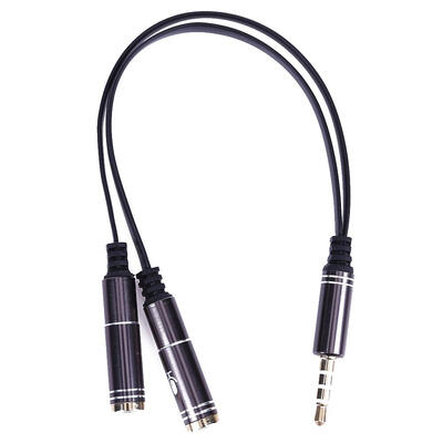 

35mm Stereo Audio Male to 2 Female Headphone Mic Y Splitter Cable Adapter