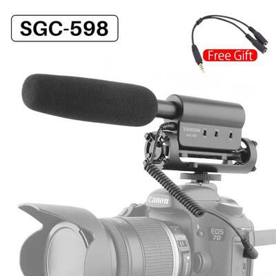 

Stereo Camera Vlog Microphone Video Photography Recording Vlog Mic for DSLR Camera Nikon Canon Condenser Microphone - Black