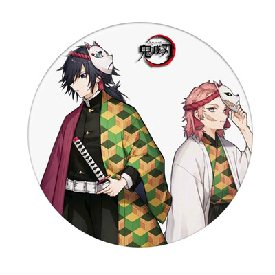 

Anime Demon Slayer Kimetsu No Yaiba Anime Cartoon Round Tinplate Badge Collectible Brooch Bag Accessory