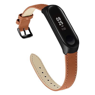 

ECSEM Leather Band for Xiaomi Mi Band 3 Mi 4 Bracelet Slim Sport Bands Strap for Xiaomi Mi Band 3 Accessories