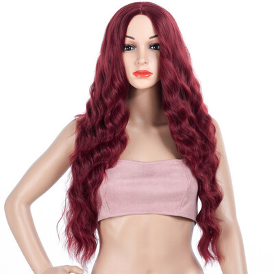 

Central Parting Hair Style Corn Perm Big Wave Long Wig