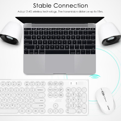 

Ajazz 335i Wireless Keyboard & Mouse Set 104 Keys 800 1200 1600 DPI 24G Wireless Keyboard Mouse Combo for Mac Windows Laptop Note