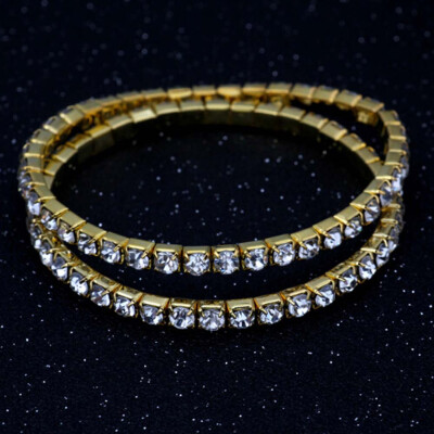 

Elastic Tennis Rhinestone Crystal Wedding Bridal Stretch Bracelets Bangle