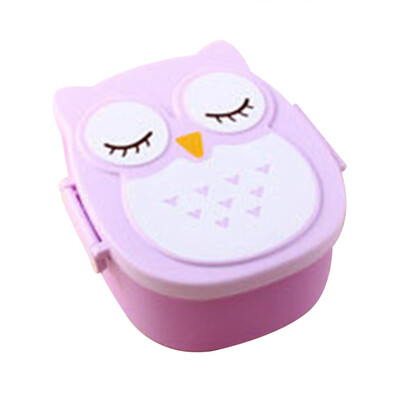 

Cartoon Cute Childrens Lunch Box owl Pattern Lunch Box Divided Students Microwave Lunch Box Purple red