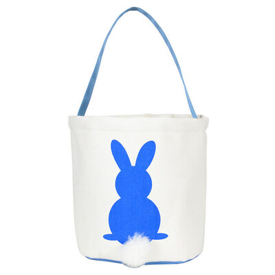 

Happy Easter Canvas Bunny Bag Kids Gift Basket Party Rabbit Egg Pouch Decoration