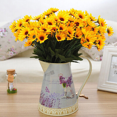 

1 Bouquet 15 Heads 7 Branches Artificial Faux Silk Sunflower Home Party Decor