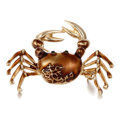 

Supplies Alloy Metal BlackOrange Crab Enamel Brooches For Women And Men Animal Banquet Weddings Brooch Scarf Pins Gift