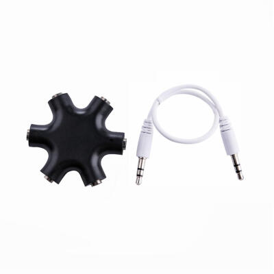 

35mm Earphone Headphone Audio Splitter 1 Male to 5 Female Cable Adapter