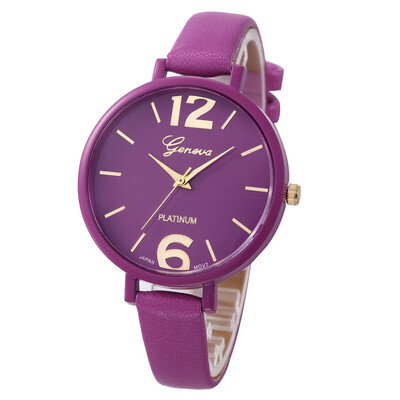 

Geneva Design Women Watches 2018 Fashion Ladies Casual Faux Leather Quartz Wrist Watch Clock Montre Femme relogios femininos