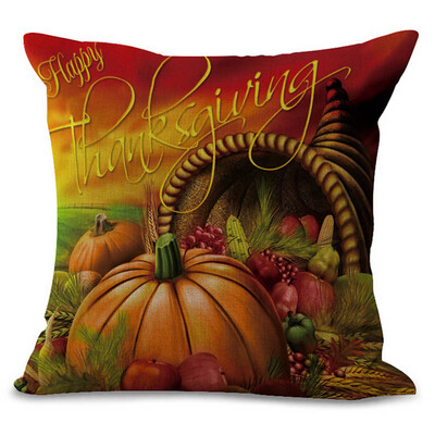 

Tailored Happy Thanksgiving Day Throw Pillow Cases Cafe Sofa Cushion Cover Home Decor