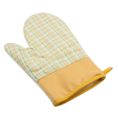 

Gobestart Grid Cotton Oven Gloves Heat Resistant Microwave Oven Kitchen Glove