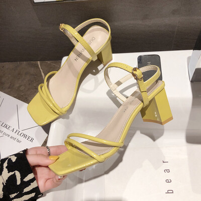 

Fairy wind high heels fashion sandals strap womens shoes summer thick heel shoes ins trend