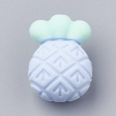 

Food Grade Environmental Silicone Beads Chewing Beads For Teethers DIY Nursing Necklaces Making Pineapple LightSteelBlue 215