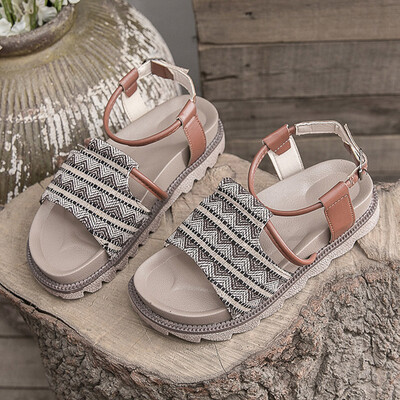 

Sandals women summer flat-bottomed Korean version 100 fairy style ins tide student thick-soled muffin Roman sandals