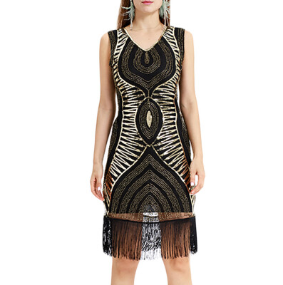 

〖Follure〗Women Vintage 1920s Bead Fringe Sequin Lace Party Flapper Cocktail Prom Dress