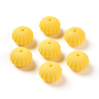 

Food Grade Environmental Silicone Beads Chewing Beads For Teethers DIY Nursing Necklaces Making Rondelle Yellow 18x135mm Ho