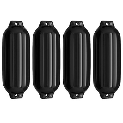 

4 Ribbed Marine 85" x 27" Boat Fender Vinyl Bumper-Black